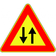 Cartello doppio senso di circolazione fig. 387